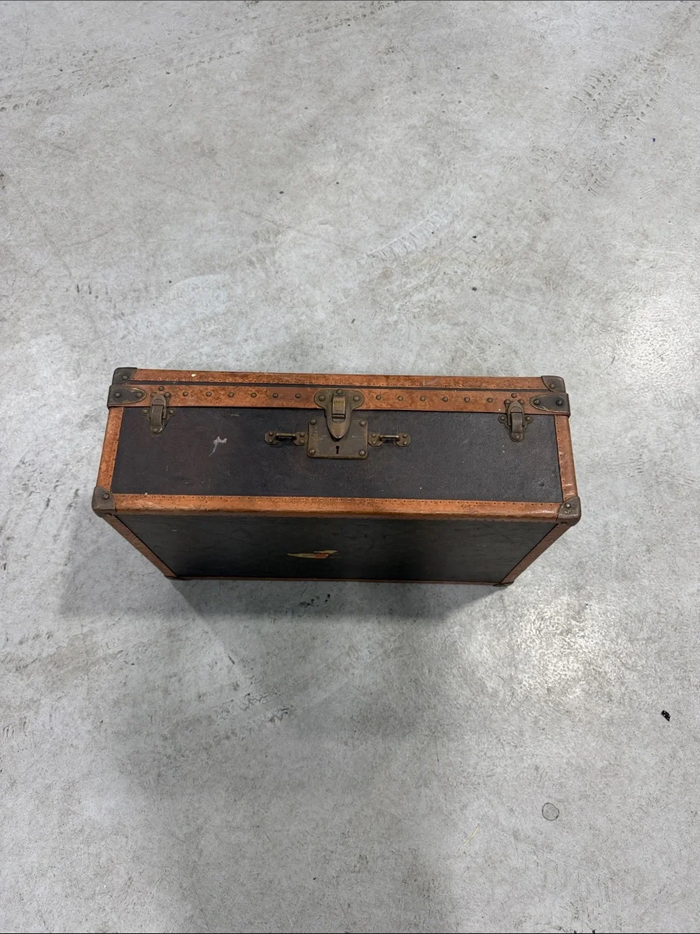 Louis Vuitton Black and Brown Vintage Storage Trunk